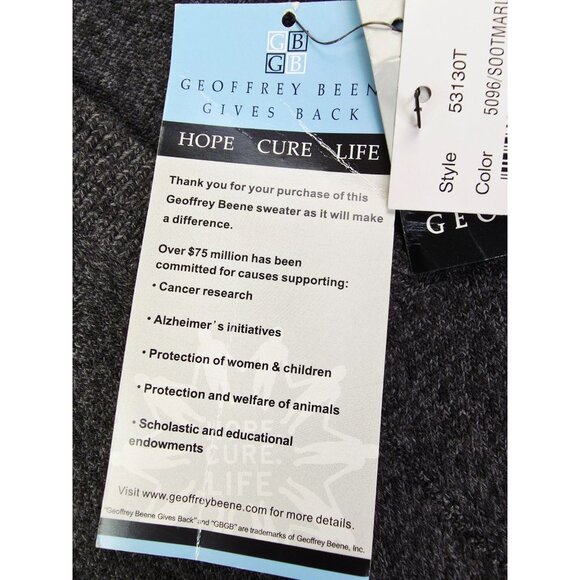 Geoffrey Beene Sz Medium Charcoal Gray Mens Extra Sofr Pullover Sweater Vest NWT - Picture 9 of 13